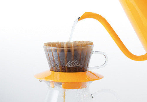 Glass Coffee Dripper 155 Mango Yellow 05061 Wave Series Kalita Japan
