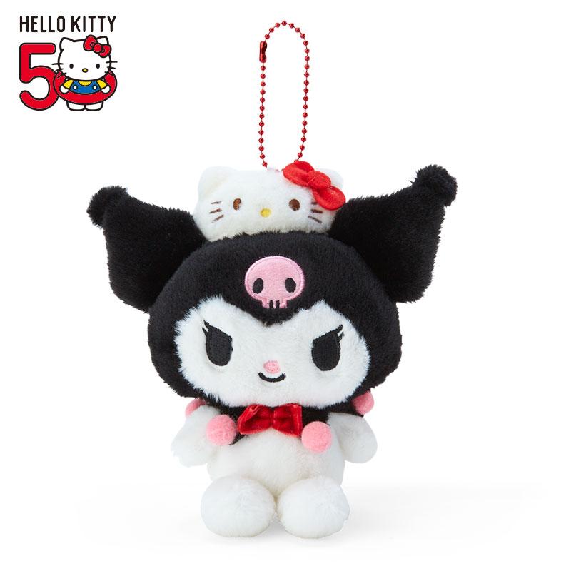Kuromi Plush Mascot Holder Keychain Hello Kitty 50th Anniversary Sanrio Japan
