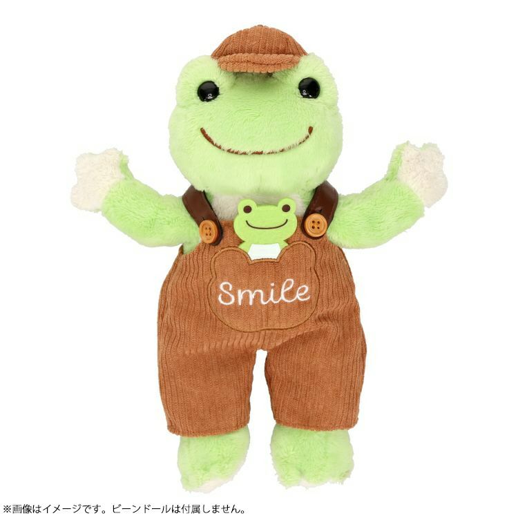 Pickles the Frog Costume for Bean Doll Plush Corduroy Overalls Set Japan
