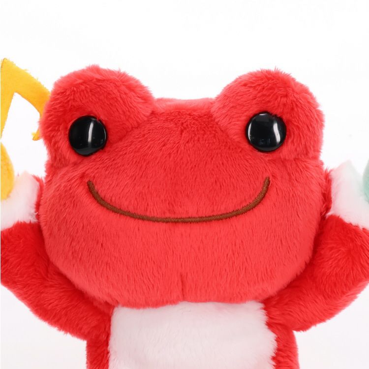 Pickles the Frog Bean Doll Plush with Note Akene Red Japan