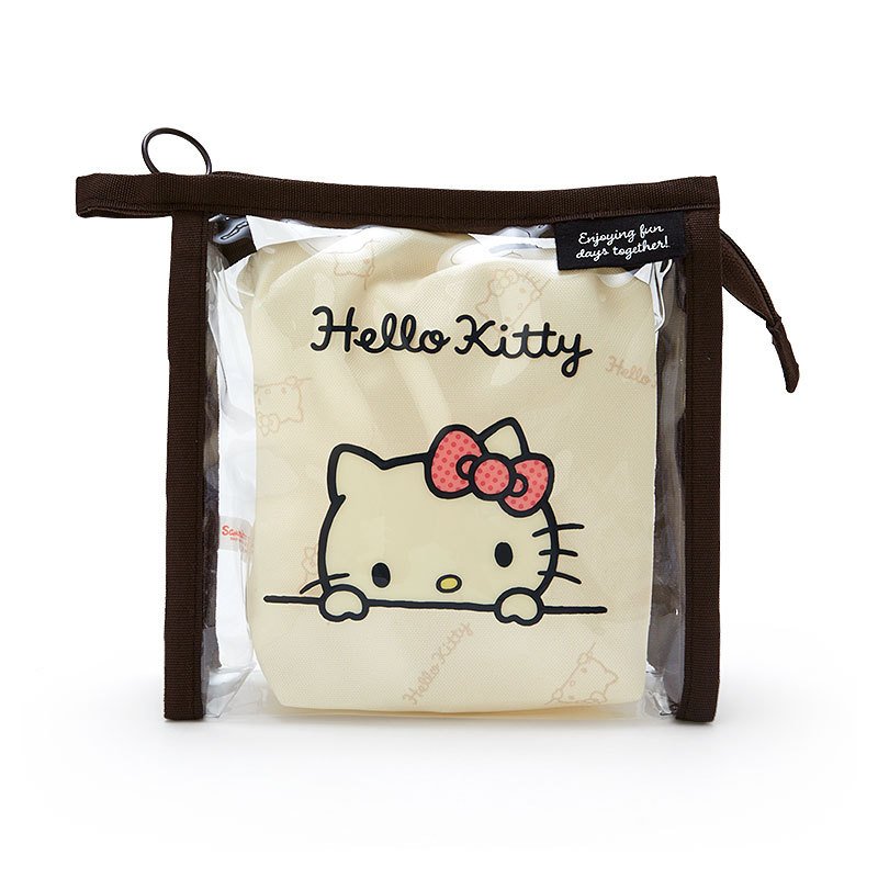 Hello Kitty Clear Pouch with Drawstring Simple Sanrio Japan