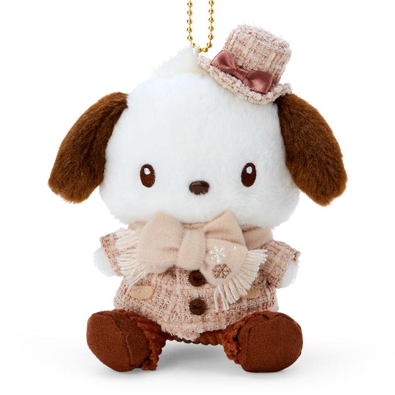 Pochacco Plush Mascot Holder Keychain Winter Dress up Sanrio Japan 2023