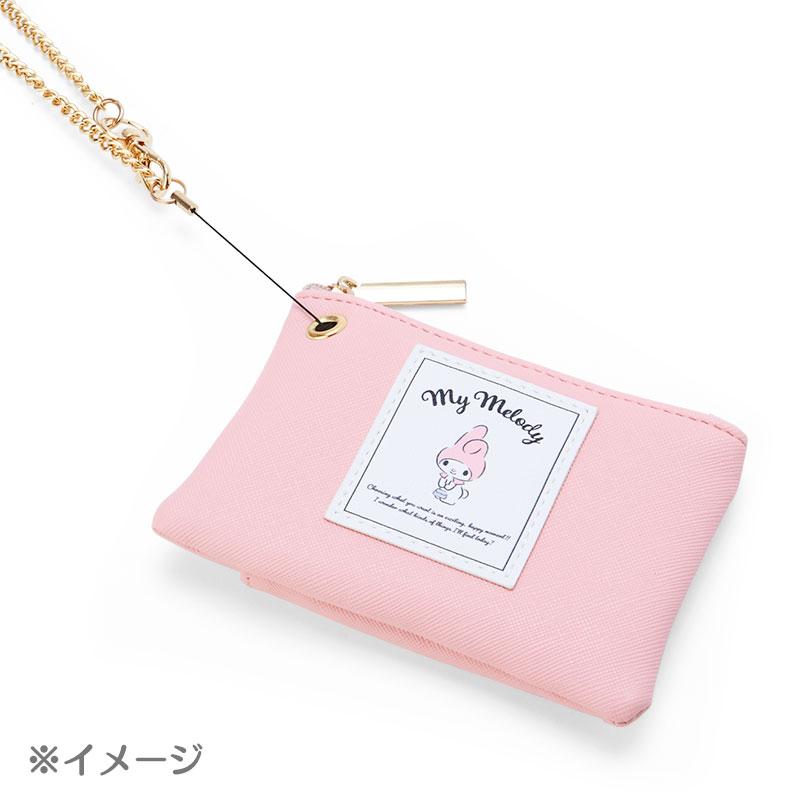 Kuromi Key Pass Pouch with Reel Sanrio Japan