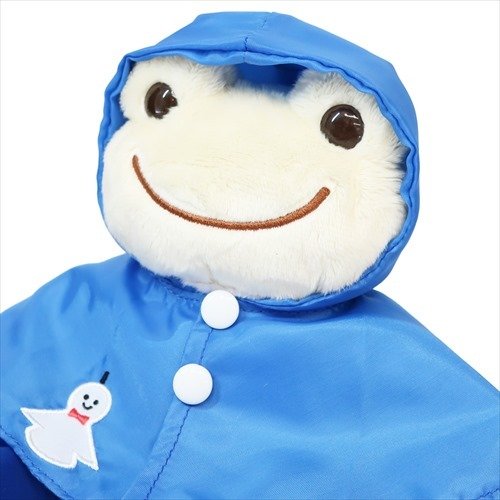 Pickles the Frog Bean Doll Plush Blue Raincoat Japan