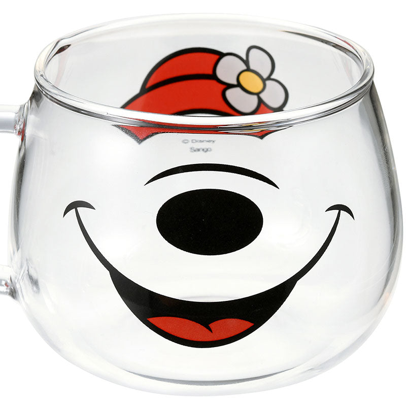 Minnie Glass Mug Cup Face Disney Store Japan