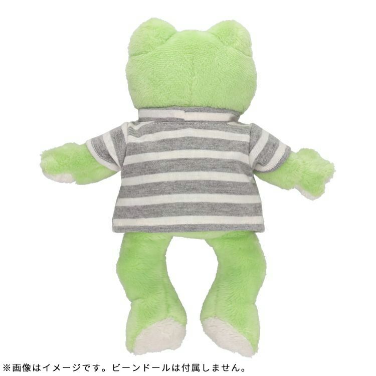 Pickles the Frog Costume for Bean Doll Plush T-shirt Gray Stripe Japan