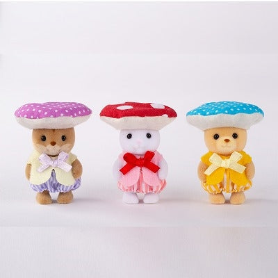 Sylvanian Families Baby Trio Mushroom Fairy EPOCH Japan Pretend Play Doll Set