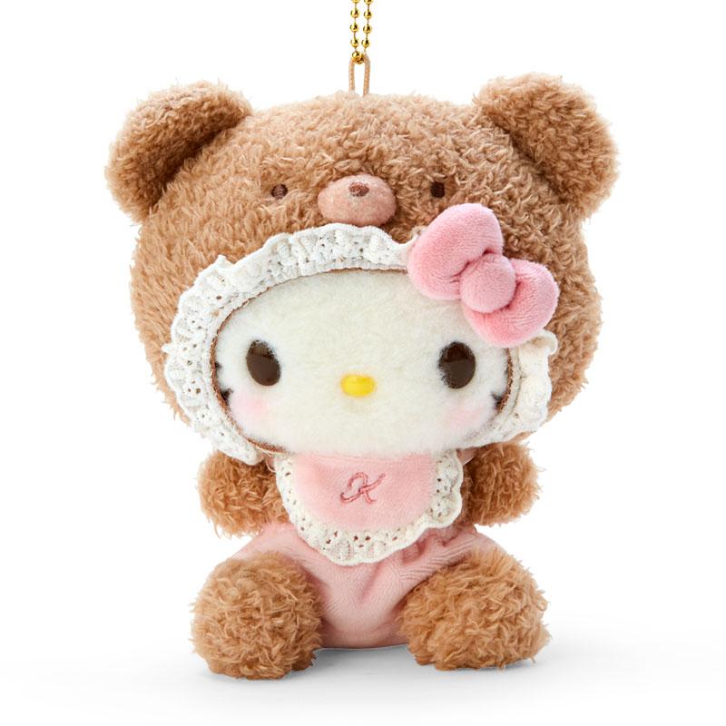 Hello Kitty Plush Mascot Holder Keychain Latte Bear Baby Sanrio Japan 2023